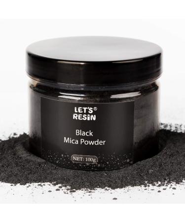 LET'S RESIN Black Mica Pigment Powder, 3.5 Ounces/ 100 Grams Black Mica Powder for Soap Making, Shimmer Resin Pigment Powder for Epoxy, Slime, Bath Bomb, DIY Crafting Projects