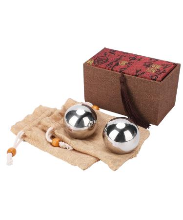 2-piece hand steel ball solid 304 stainless steel rehabilitation exercise fitness massager 50 mm diameter