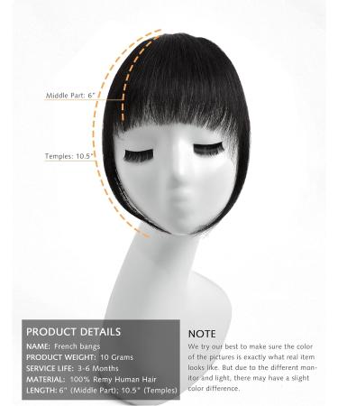 YAMEL Natural Black Clip in Bangs Human Hair Extensions for Women - 1B# off Black - Buy Online on GoSupps.com