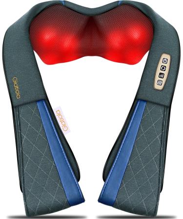 Glatiola Neck Back Massager with Heat, Shiatsu Shoudler Massagers for Neck and Back Pain Relief, Electric Massage Pillow Deep Tissue Kneading for Shoulder, Lower Back, Leg, Foot and Body Muscle Relief