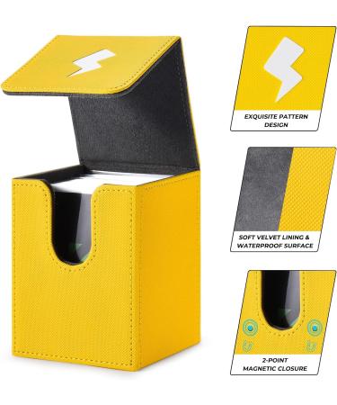 Totteri Card Deck Box with 100 Card Sleeves - Electric Yellow | Pokemon Trading Card Storage Case for 100+ Sleeved Cards | PVC-Free Card Holder for MTG/TCG - Buy Online on GoSupps.com