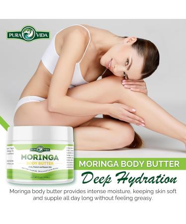100% Natural Moringa Oil Body Butter - Intense Hydration Cream with Shea & Cocoa Butter for Dry Skin - Vitamin A C & E - Radiant Glow Lotion for Women - Buy Online on GoSupps.com
