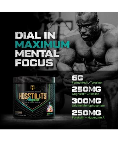 HOSSTILE Hosstility Amped High Stim Pre-Workout Extreme Energy & Focus 450mg Caffeine Nootropics Pumps Power Endurance Sour Gummy 40/20 Servings Sour Gummy 1.29 Pound (Pack of 1) - Buy Online on GoSupps.com