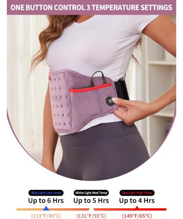 Vofuoti Cordless Heating Pad - Portable Heated Pad with 3 Heat Settings for Back & Abdomen - Ideal for Men & Women - Purple - International Shipping Available - Buy Online on GoSupps.com