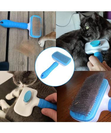 Self Cleaning Dog Grooming Brush for Pets - Removes Mats and Tangled Hair - Thin Needle Slicker Comb - Buy Online on GoSupps.com