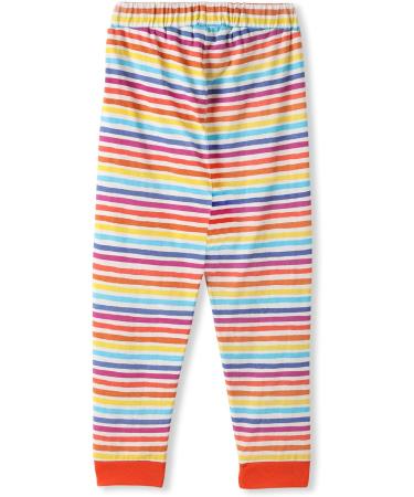 Organic Cotton Infant Knee Patch Trousers - Blue/Rainbow Stripes | kIDio Baby Pants (0-3 Months) - Buy Online on GoSupps.com