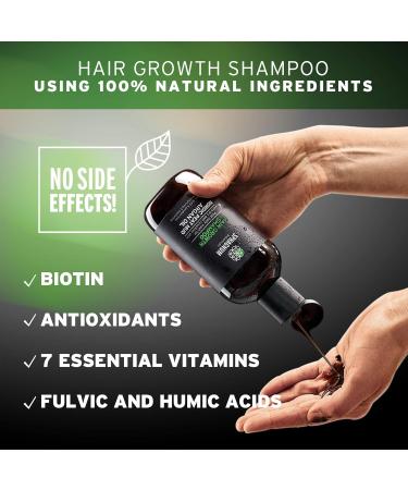 Natural Argan Oil Hair Growth Shampoo & Conditioner with Peat Mud - Prevents Hair Loss, Repairs Thin & Damaged Hair - SLS & Paraben Free - Buy Online on GoSupps.com