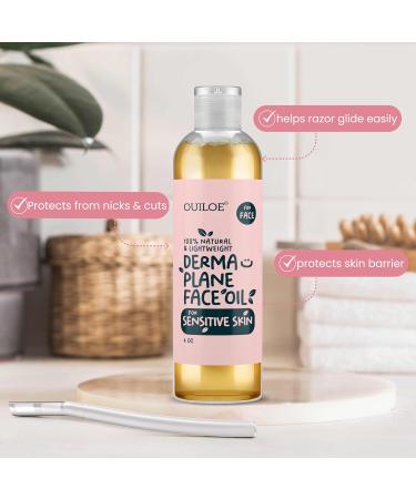 Dermaplane Oil for Women with Sensitive Skin - Face Shaving Oil - Non Comedogenic Fragrance Free Natural & Lightweight - Use with Dermaplane Razor for Women Face 2oz by Ouiloe For Sensitive Skin 2 Fl Oz (Pack of 1) - Buy Online on GoSupps.com