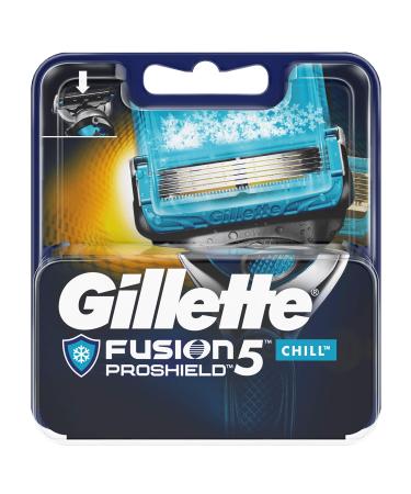 Gillette Fusion 5 ProShield Chill razor blades with trimmer blade for precision and lubricating coating 4 replacement blades Alt
