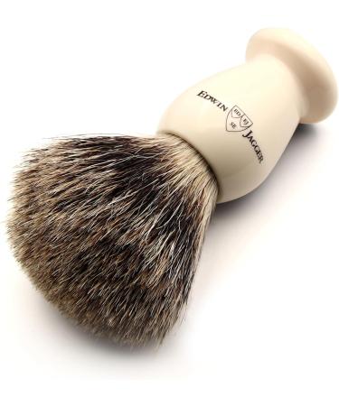 Edwin Jagger Classic Best Badger Hair Shaving Brush with Stand - Imitation Ivory - Buy Online on GoSupps.com