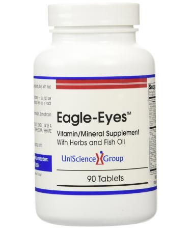Eagle-Eyes Optimal Vision Health with 500 mg Omega 3 Fish Oil Lutein Zeaxanthin Bilberry Fruit Extract Vitamins A C E Zinc NAC Taurine 90 Tablets
