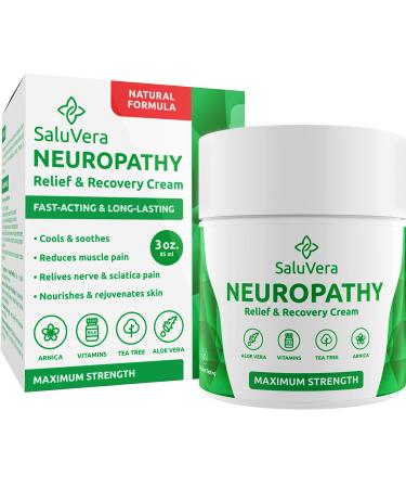 Neuropathy Pain Relief Cream - Maximum Strength Nerve Pain Reliever for Foot, Toes, Hands, Legs with Aloe Vera, Arnica, MSM Vitamin B6, and Menthol for Fast-Acting Relief 3oz