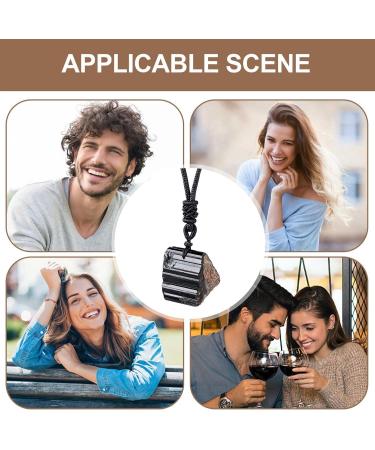 Crystal Necklace for Mental Health - Black Stone Spiritual Pendant for Meditation - Women's Pendant Necklaces for Working Home Shopping Dating Gathering Traveling Frifer - Buy Online on GoSupps.com