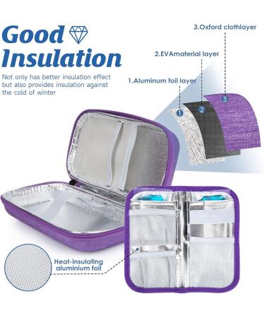 Youshares Insulin Cooling Bag - Travel Etui for Diabetics | Eva K hlbox with 2 Cooling Packs - Perfect for Glucose Meters Epipen & Insulin Pen - Purple Y8-Lila - Buy Online on GoSupps.com