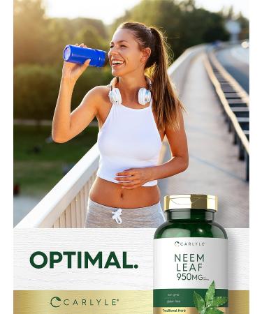 Carlyle Neem Leaf Capsules 950mg - 300 Count | Non-GMO, Gluten Free Traditional Herbal Supplement | Azadirachta Indica - Buy Online on GoSupps.com