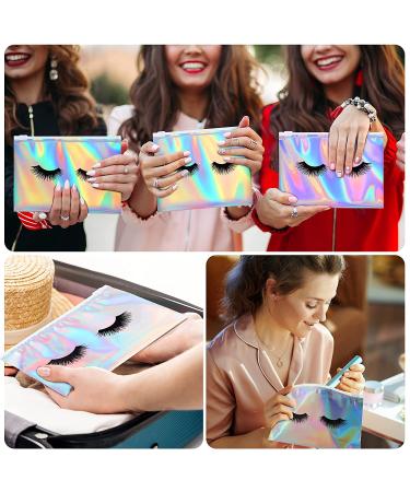 50-Count Holographic Eyelash Makeup Bags - Leopard Print Toiletry Pouches for Women - 6 x 4 Inch - Buy Online on GoSupps.com