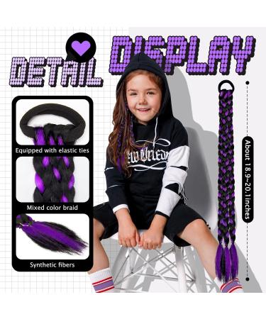 Dreamlover Braiding Hair Extensions for Women Girls Hair Accessories Coloured Hair Extensions Black and Purple 2 Pieces Black and Pupple - Buy Online on GoSupps.com