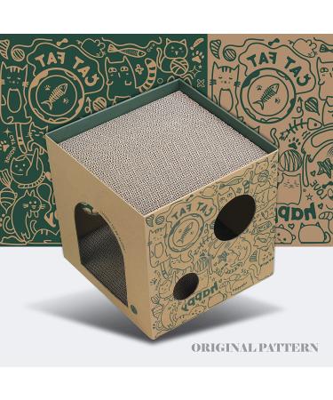 Cat Cardboard House with 2-Story Scratcher Pad | Indoor Cat Play Condo & Hideaway Furniture - Buy Online on GoSupps.com