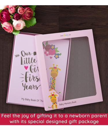 Ronica Memory Book for Baby Girl - Photo Album & Scrapbook | Keepsake for New Parents - Giraffe Design - Buy Online on GoSupps.com