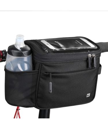 Rhinowalk Bike Basket,Lunch Box Insulated Bike Handlebar Bag Bike Front Bag Camera Bag Handbag Phone Bag with Touch Screen Shoulder Strap Professional Cycling Accessories Black