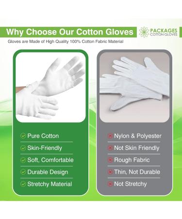 PACKAGES 4 Pairs Moisturizing Gloves Cotton Gloves for Eczema and Dry Hands Breathable Washable White Cotton Gloves Overnight Bed time Gloves Medium Size(4 Pairs) - Buy Online on GoSupps.com