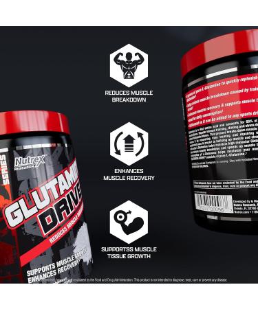 Nutrex Research Glutamine Drive - 200 Servings - 2.2 lbs: Premium Glutamine Supplement for Muscle Recovery - Buy Online on GoSupps.com