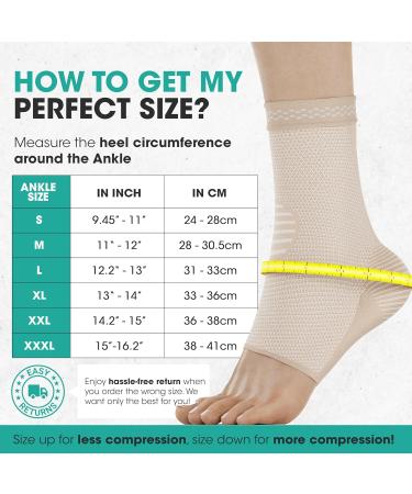 Modvel Foot & Ankle Brace Socks | Compression Sleeve for Sprained Ankle Support | Tendonitis & Arthritis Relief | Sports Running & Torn Ligaments Stabilizer for Men & Women - Buy Online on GoSupps.com