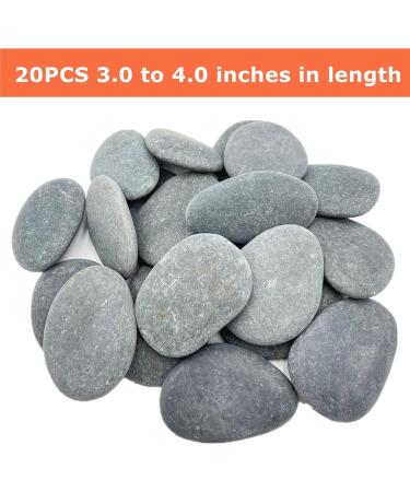 20PCS Painting Rocks  3"-4" DIY Rocks Flat & Smooth Kindness Rocks for Arts  Crafts  Decoration  Large Rocks for Painting Hand Picked for Painting Rocksâ¦ - Buy Online on GoSupps.com