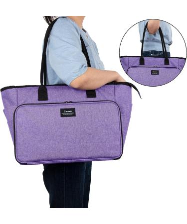 CURMIO Yarn Storage Bag for Knitting & Crochet Projects - Fits Needles up to 14in, Yarn Skeins, Hooks - Purple (Bag Only) - Buy Online on GoSupps.com