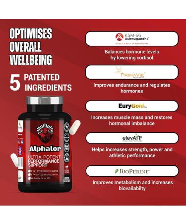 Nutrinly Alphalor Performance Support | High Strength Tribulus Terrestris & Ashwagandha Formula | Made in The U.K - Buy Online on GoSupps.com