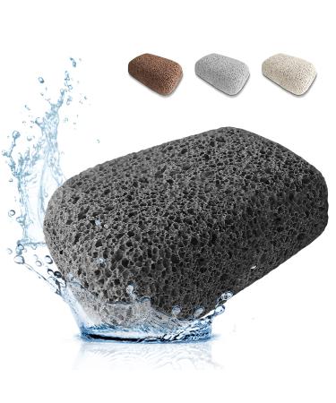 Pumice Stone - Pumice Stone for Feet - Natural Foot Scrubber Stone for Callus Remover - Natural Vulcan Pumice Stone - Foot exfoliator - Shower Foot Scrubber - Piedra pomez para pies (Dark Grey)