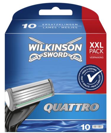 Wilkinson Sword Quattro Razor Blades for Men's Shavers 10 Pack