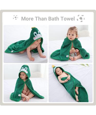COOKY.D Bamboo Hooded Baby Bath Towel Dinosaur 75x75cm - Toddler Wearable Blanket for Boys and Girls - Buy Online on GoSupps.com