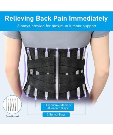 Bracepost Ultra-Breathable Back Brace for Lower Back Pain Relief - Adjustable Lumbar Support Belt for Herniated Disc, Sciatica, Scoliosis - Size Large, Black - Men & Women - Buy Online on GoSupps.com