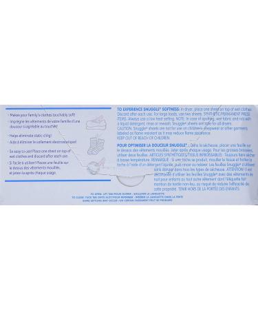 Snuggle Hypoallergenic Free & Soft Dryer Sheets (120 count) Softener for Laundry to Control Static and Reduce Wrinkles Long Lasting Fabric Softener without perfurmes and clear of dyes - Buy Online on GoSupps.com