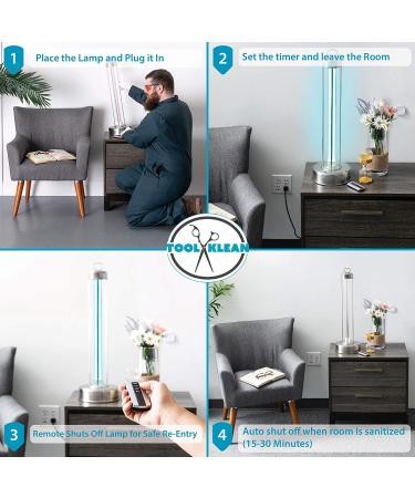 USA 100W Professional Grade UV-C Lamp for Whole Room Sanitization - EPA Registered, Lab Certified - 99.9% Germ Kill in 15 Mins - Remote Timer & 10,000hr Bulb - Buy Online on GoSupps.com