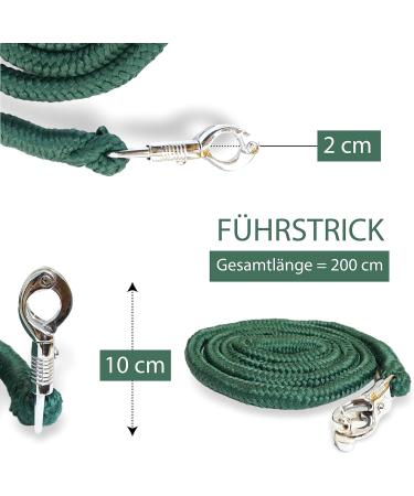 Premium Knit Panic Hooks for Horses | Stylish Leading Leash & Tie Rope for Ponies Donkeys & Goats - Dark Green - Buy Online on GoSupps.com
