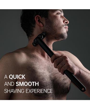 Durimi Back Razor for Men | Ergonomic Body Shaver | Effortless Wet & Dry Back Hair Removal | Black - Buy Online on GoSupps.com