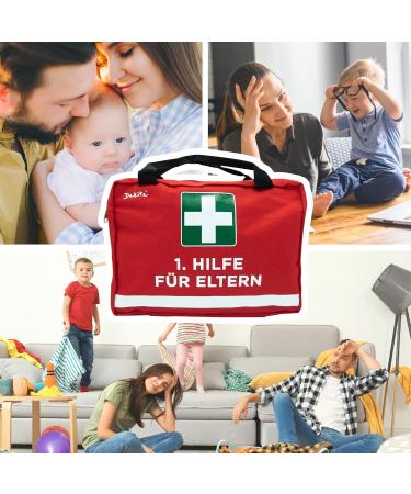 DAKTA 1 Help Bag for Parents | Funny New Parent Gift | Ideal for Baby Shower & Parental Leave | 28x18x8cm - Red Packaging Without Content - Buy Online on GoSupps.com