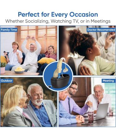 Hearing Aids - 2X Rechargeable Behind-the-Ear (BTE) Discreet & Comfortable Fit Long Battery Life Noise Reduction Technology Skin Tone - Buy Online on GoSupps.com