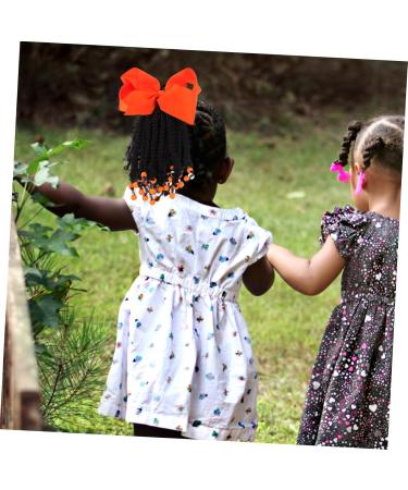 KONTONTY Ponytail Beads and Dreadlocks Synthetic Hairpiece Bow Braid Wig Women Braided Hair Extensions Beaded Braided Ponytail Colorful Hair Extension Women Hair Extension Hair for Braiding 21.00X14.00X2.00CM Orange - Buy Online on GoSupps.com