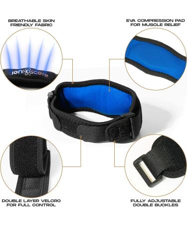 Ionocore Tennis Elbow Brace for Men and Women - Support for Tendonitis, Tennis Elbow & Golfers Elbow - Comfortable One-Size with Adjustable Strap - Buy Online on GoSupps.com