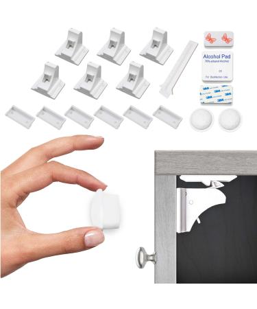 Eco-Baby Cabinet Locks for Babies -Baby Proofing Safety Latches (6-Pack), 2 Keys -No Drilling Magnetic Child Locks for Cabinet, Doors -Easy Installation Drawer Locks