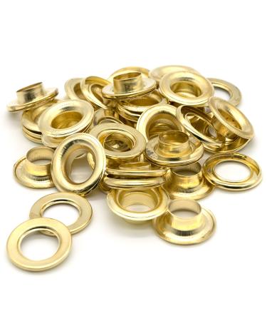 Ram-Pro 1/2" Brass Grommets Eyelets with Washers Kit, Solid Metal Antique Style Eyelet Repair Replacement Pack, Sets of 25