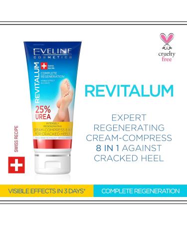 Eveline Cosmetics Revitalum Foot Cream 75ml - 25% Urea for Very Dry Feet | Moisturizing & Innovative Formula for Cornea Care | International Shipping Available - Buy Online on GoSupps.com