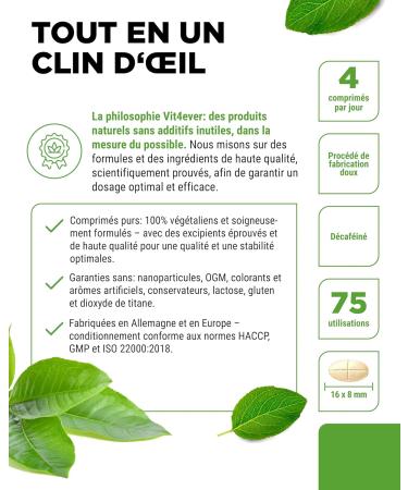 Extrait de Th Vert 300 Comprim s - Hautement Dos avec 2000 mg d Extrait de Th Vert 300 mg d EGCG et 1000 mg de Polyph nols par Dose journali re - Green Tea - Vegan - Sans additifs inutiles - Buy Online on GoSupps.com