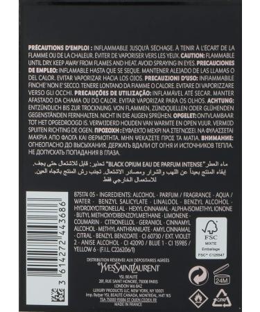 Ysl Opium Black Intense Eau De Perfume For Women 1.7 Ounce Edible Woody Ambery 1.6 Fl Oz (Pack of 1) - Buy Online on GoSupps.com