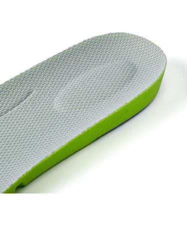 Memory Foam Plantar Fasciitis Relief Insoles - Black/Green - Men 10/Women 12 - Buy Online on GoSupps.com