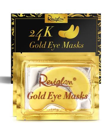 JGSKNE 24K Gold Eye Patches (10 Pairs) - Gold Under Eye Mask Amino Acid & Collagen  Under Eye Mask for Face Care  Eye Masks for Dark Circles and Puffiness  Under Eye Masks for Beauty & Personal Care