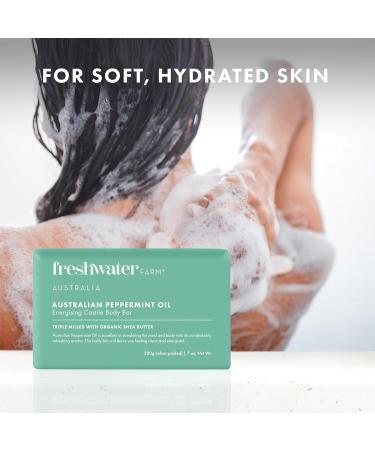 Energizing Castile Bar Soap with Australian Peppermint Oil - Natural Soap for Dry Sensitive Skin - 8-Pack 7 oz - Ideal for Men & Women - Nourishing Essential Oils - Buy Online on GoSupps.com